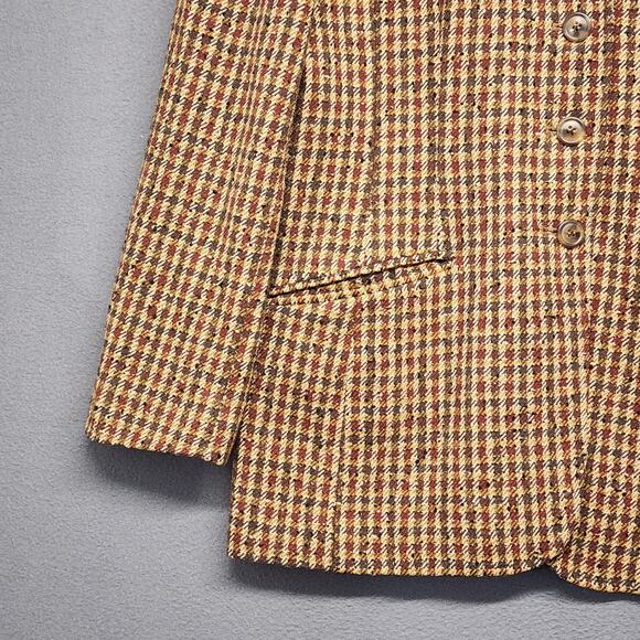 Vtg Pendleton Knockabouts Women Blazer 10 Wool Blend Tweed Faux Suede Collar USA - Picture 12 of 13